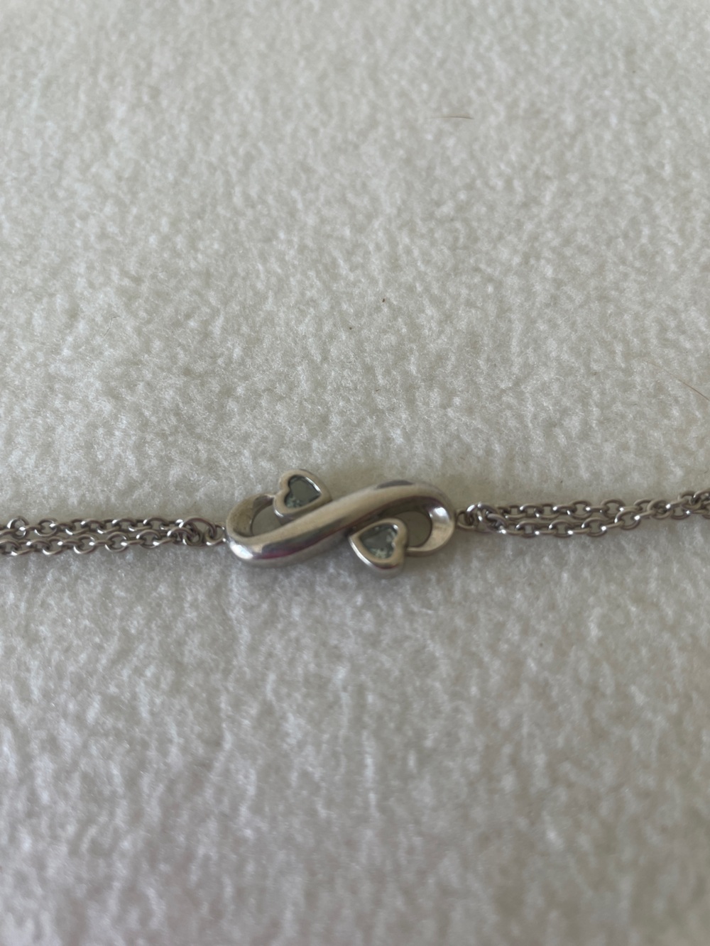 Sterling Silver and Aquamarine Heart and Infinity Bracelet